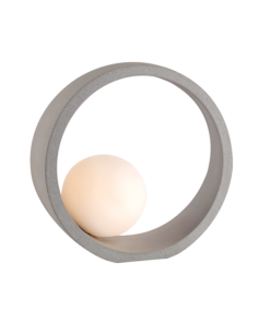 ΕΠΙΤΡΑΠΕΖΙΟ ΦΩΤΙΣΤΙΚΟ 1ΧG9 ΓΚΡΙ ΤΣΙΜΕΝΤΟ+ΛΕΥΚΟ ΓΥΑΛΙ D24x10CM VENUS ACA DECOR – MK421T24G