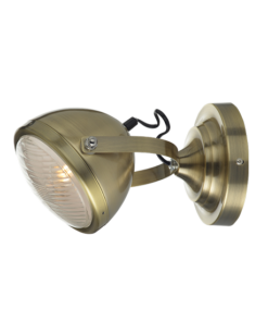 ACA DECOR – Επίτοιχο Φωτιστικό 1ΧΕ14 Μεταλλικό Ορείχαλκο + Γυαλί Φ15,2ΧΗ24,7cm