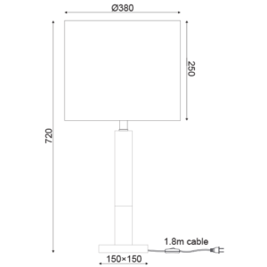 ACA DECOR   – Επιτραπέζιο Φωτιστικό1ΧΕ27 Μεταλλικό Ορείχαλκος + Λευκό Αμπαζούρ Φ36ΧΗ53cm