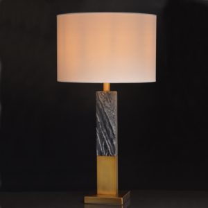 ACA DECOR   – Επιτραπέζιο Φωτιστικό1ΧΕ27 Μεταλλικό Ορείχαλκος + Λευκό Αμπαζούρ Φ36ΧΗ53cm