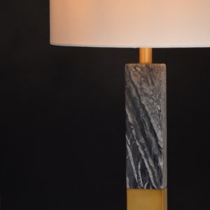 ACA DECOR   – Επιτραπέζιο Φωτιστικό1ΧΕ27 Μεταλλικό Ορείχαλκος + Λευκό Αμπαζούρ Φ36ΧΗ53cm
