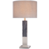 ACA DECOR   – Επιτραπέζιο Φωτιστικό1ΧΕ27 Μεταλλικό Νικελ + Γκρι Αμπαζούρ Φ36ΧΗ53cm