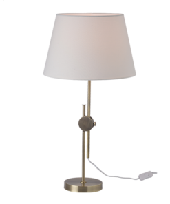 ACA DECOR – Επιτραπέζιο Φωτιστικό 1ΧΕ27 Μεταλλικό Ορείχαλκος + Λευκό Αμπαζούρ Φ36ΧΗ62cm