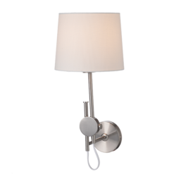 ACA DECOR – Επίτοιχο Φωτιστικό 1ΧΕ27 Μεταλλικό Νικελ + Λευκό Αμπαζούρ Φ200
