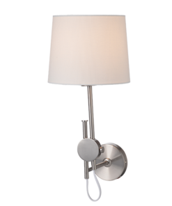 ACA DECOR – Επίτοιχο Φωτιστικό 1ΧΕ27 Μεταλλικό Νικελ + Λευκό Αμπαζούρ Φ200