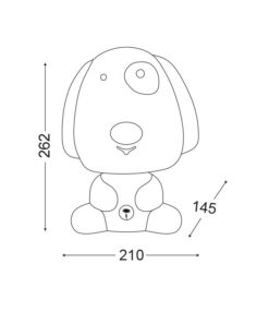 Επιτραπέζιο Παιδικό Φωτιστικό Σκυλάκι E14 Πλαστικό Μαύρο ACA DECOR – MT120651B