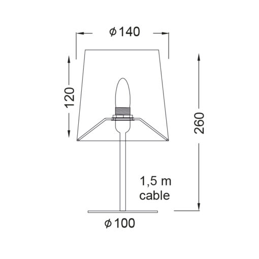 Πορτατίφ με Υφασμάτινο Καπέλο Μαύρο 1xE14 ACA DECOR – MT3000B