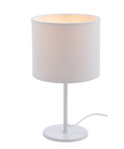 Πορτατίφ με Υφασμάτινο Καπέλο Λευκό 1xE14 ACA DECOR – MT3000W