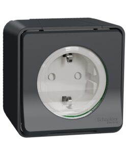 Schneider Mureva Styl πρίζα σούκο ασφαλείας επίτοιχη Ανθρακί IP55 – MUR36034