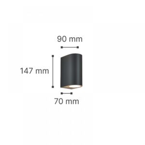 it-Lighting Michigan 2xGU10 Outdoor Up-Down Wall Lamp Grey D14.7cmx9cm (80200134)