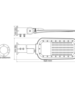 LED Φωτιστικό Δρόμου 40W 5600LM 4000K 140×90˚ 230V AC IP66 ACA – NORD4040