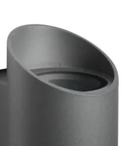 Nordlux Nico Round 22 Φωτιστικό Τοίχου Ανθρακί GU10 Αλουμίνιο/Γυάλινο – 2218231050