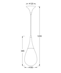 Κρεμαστό Φωτιστικό Οροφής Σταγόνα E14 Ø160 Μέταλλο-Γυαλί Μαύρο ACA DECOR – OD53421BK