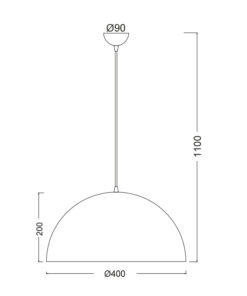 Κρεμαστό Φωτιστικό 1xΕ27 Μεταλλικό Μαύρο Φ400 ACA DECOR – OD5391MB
