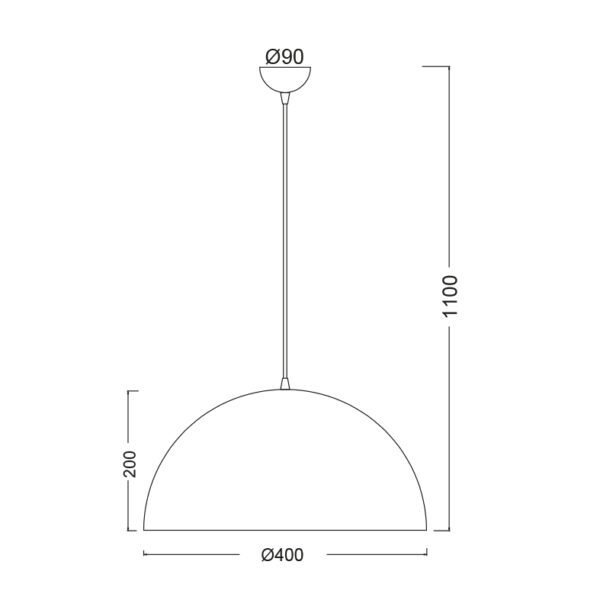 Κρεμαστό Φωτιστικό 1xΕ27 Μεταλλικό Μαύρο Φ400 ACA DECOR  – OD5391MB