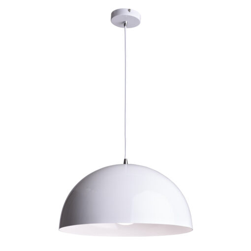 Κρεμαστό Φωτιστικό 1xΕ27 Μεταλλικό Λευκό Φ400 ACA DECOR  – OD5391MW