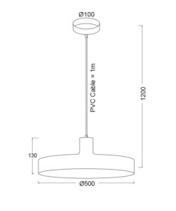 Κρεμαστό Φωτιστικό 1ΧΕ27 Μεταλλικό Μαύρο Ματ Φ500 ACA DECOR – OD5392MBK