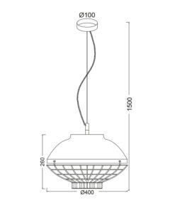 Κρεμαστό Φωτιστικό 1ΧΕ27 Μεταλλικό Λευκό+ΧΑΛΚΙΝΟ Φ400 ACA DECOR – OD5396