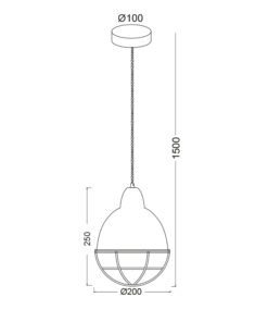 Κρεμαστό Φωτιστικό 1ΧΕ27 Μεταλλικό Λευκό+Χάλκινο Φ200 ACA DECOR – OD5399