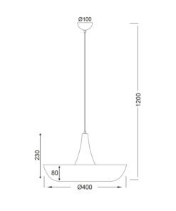 Κρεμαστό Φωτιστικό 1ΧΕ27 Μεταλλικό Μαύρο Φ400 ACA DECOR – OD5435BK
