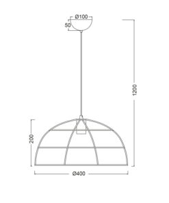 Κρεμαστό Φωτιστικό 1ΧΕ27 Μεταλλικό με Μαύρο Πλέγμα Φ400 ACA DECOR – OD543640