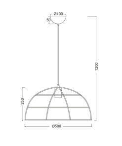 Κρεμαστό Φωτιστικό 1ΧΕ27 Μεταλλικό Μαύρο Πλέγμα Φ500 ACA DECOR – OD543650