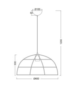 Κρεμαστό Φωτιστικό 1ΧΕ27 Μεταλλικό Μαύρο Πλέγμα Φ600 ACA DECOR – OD543660