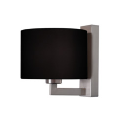 ACA DECOR – Επίτοιχο Φωτιστικό 1ΧΕ27 Μεταλλικό Νικελ + Μαύρο Αμπαζούρ Φ18XΗ20cm