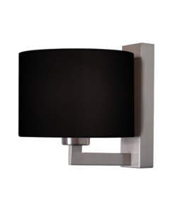 ACA DECOR – Επίτοιχο Φωτιστικό 1ΧΕ27 Μεταλλικό Νικελ + Μαύρο Αμπαζούρ Φ18XΗ20cm