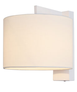 Μεταλλική Απλίκα 1XE27 Λευκό + Λευκό Αμπαζούρ ACA DECOR – OD5612W