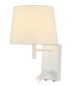 Μεταλλική Απλίκα 1XE27+3W LED Κεφαλή Λευκό Καπέλο ACA DECOR – OD5617WLED