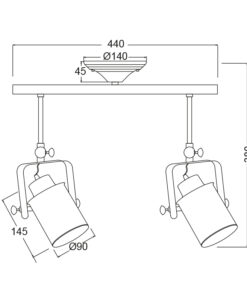 Οροφής Φωτιστικό 2ΧΕ27 Μεταλλικό Λευκό Χρυσό Πατίνο ACA DECOR – OD61012AW