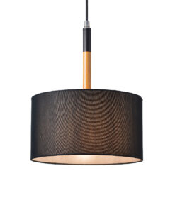 Κρεμαστό Φωτιστικό 1ΧΕ27 Μαύρο+ Απόχρωση Ξύλου Φ250 ACA DECOR – OD650825PBK