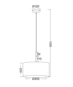 Κρεμαστό Φωτιστικό 1ΧΕ27 Λευκό+ Απόχρωση Ξύλου Φ400 ACA DECOR – OD650840PWH
