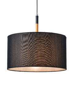 Κρεμαστό Φωτιστικό 1ΧΕ27 Μαύρο+ Απόχρωση Ξύλου Φ400 ACA DECOR – OD650840PBK