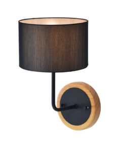 Επιτοίχιο Φωτιστικό 1ΧΕ27 Μαύρο + Απόχρωση Ξύλου Φ180 ACA DECOR – OD6508WBK