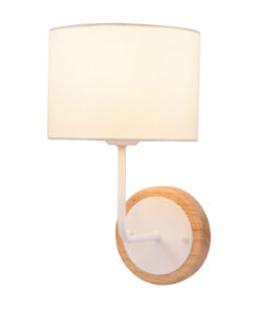 Επιτοίχιο Φωτιστικό 1ΧΕ27 Λευκό + Απόχρωση Ξύλου Φ180 ACA DECOR – OD6508WWH
