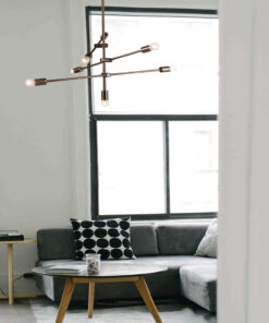 Κρεμαστό Φωτιστικό Οροφής 7xE27 με Ρυθμιζόμενους Σωλήνες Μεταλλικό Μπρονζέ ACA DECOR – OD680107BR