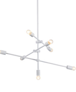 Κρεμαστό Φωτιστικό Οροφής 7xE27 με Ρυθμιζόμενους Σωλήνες Μεταλλικό Λευκό ACA DECOR – OD680107WH