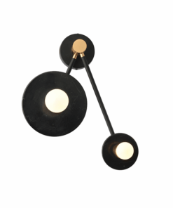 ACA DECOR   απλίκα 2xE27 από μέταλλο και μαύρο μάρμαρο – OD742W74BM