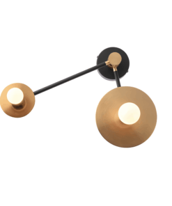 ACA DECOR   απλίκα 2xE27 σε ορείχαλκο και μαύρο χρώμα – OD742W74BR