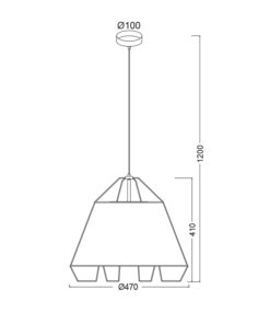 Κρεμαστό Φωτιστικό 1ΧΕ27 Μεταλλικό Μαύρο + Χρυσό ACA DECOR – OD8003BG