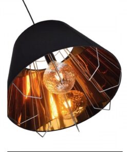 Κρεμαστό Φωτιστικό 1ΧΕ27 Μεταλλικό Μαύρο + Χρυσό ACA DECOR – OD8003BG