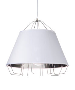 Κρεμαστό Φωτιστικό 1ΧΕ27 Μεταλλικό Λευκό + Ασημί ACA DECOR – OD8003WS