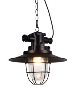 Κρεμαστό Φωτιστικό 1ΧΕ27 Μεταλλικό Μαύρο+Γυαλί Φ300 ACA DECOR – OD8032