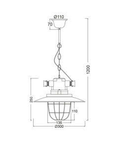 Κρεμαστό Φωτιστικό 1ΧΕ27 Μεταλλικό Μαύρο+Γυαλί Φ300 ACA DECOR – OD8032