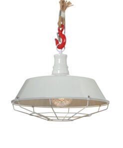 Κρεμαστό Φωτιστικό Καμπάνα 1xΕ27 Μεταλλικό Λευκό με Σχοινί + Γάντζος ACA DECOR – OD8039WH