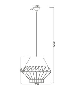 Κρεμαστό Φωτιστικό 1ΧΕ27 Μεταλλικό Μαύρο+ΟΡΕΙΧΑΛΚΟ Φ350 ACA DECOR – OD8070BK