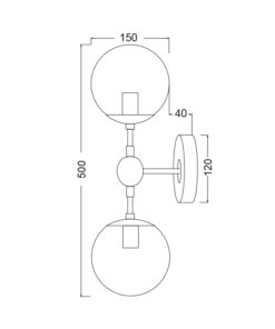 Επιτοίχιο Φωτιστικό 2ΧΕ14 Μεταλλικό Μαύρο + Φιμέ Γυαλί ACA DECOR – OD807002W