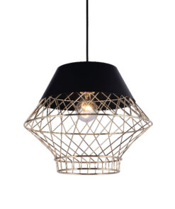 Κρεμαστό Φωτιστικό 1ΧΕ27 Μεταλλικό Μαύρο+ΟΡΕΙΧΑΛΚΟ Φ350 ACA DECOR – OD8070BK